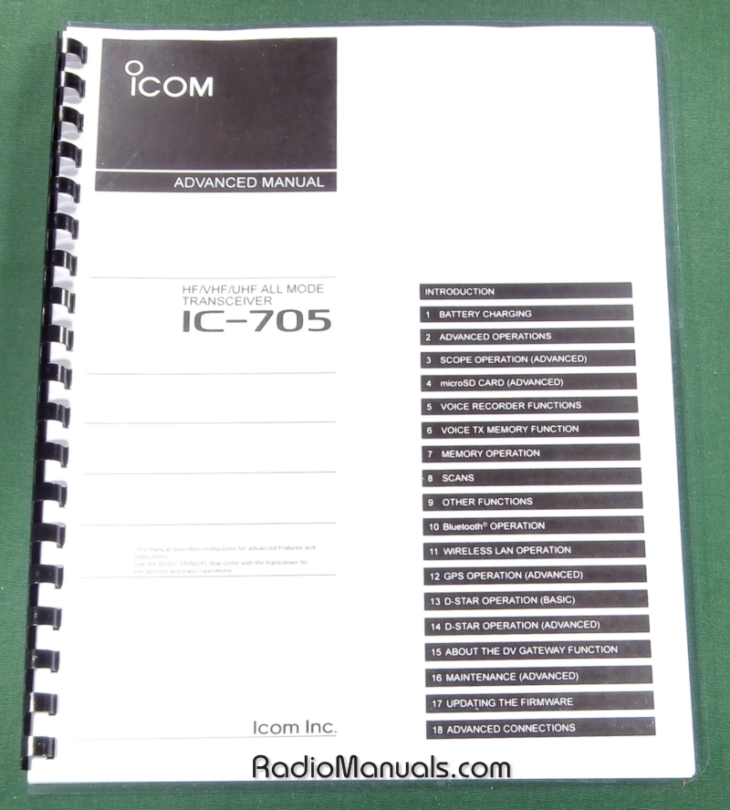 Icom IC-705 Advanced Instruction Manual